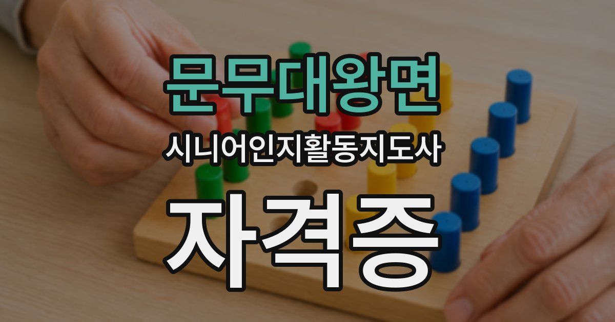 문무대왕면 시니어인지활동지도사 자격증
