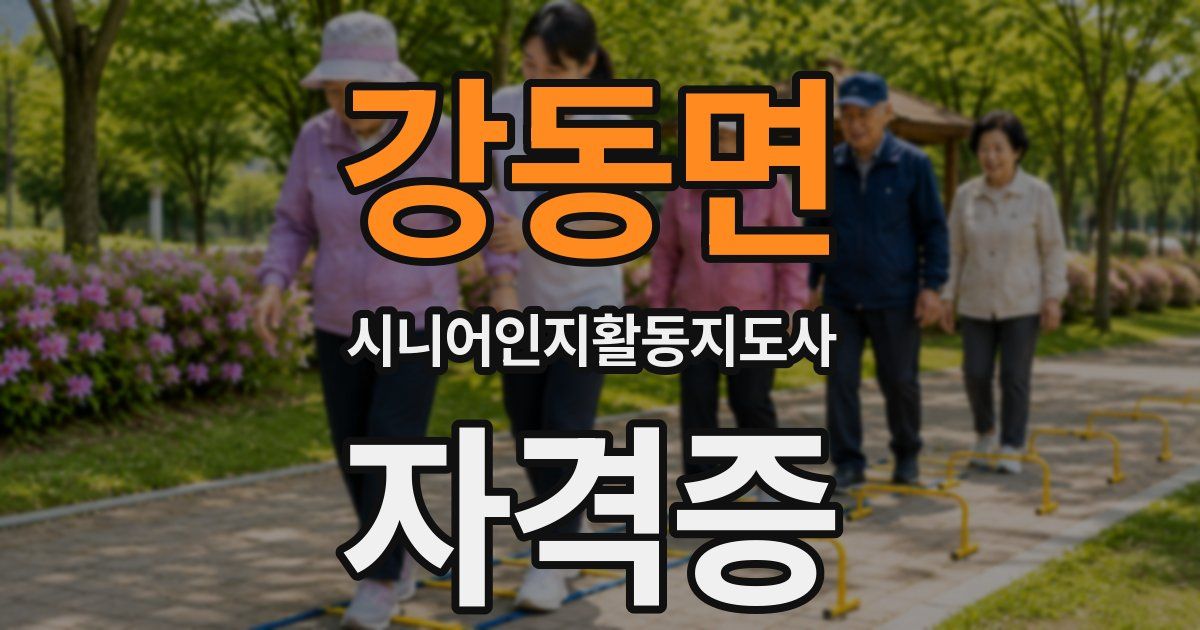 강동면 시니어인지활동지도사 자격증