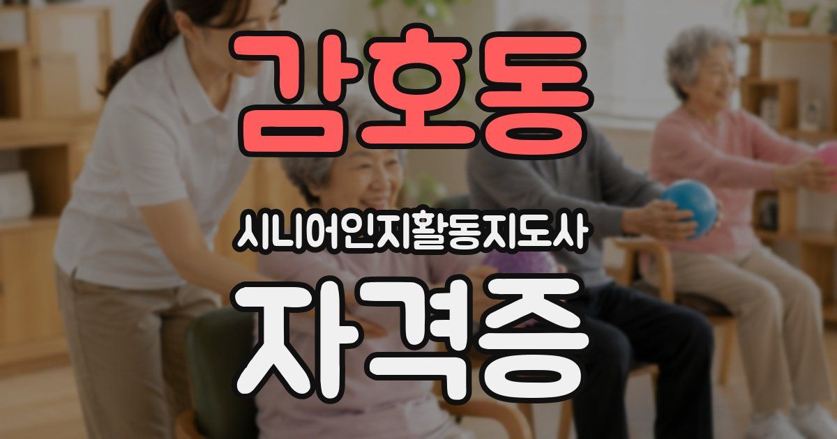 감호동 시니어인지활동지도사 자격증