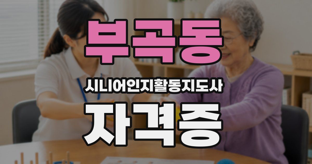부곡동 시니어인지활동지도사 자격증