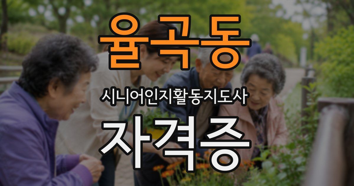 율곡동 시니어인지활동지도사 자격증