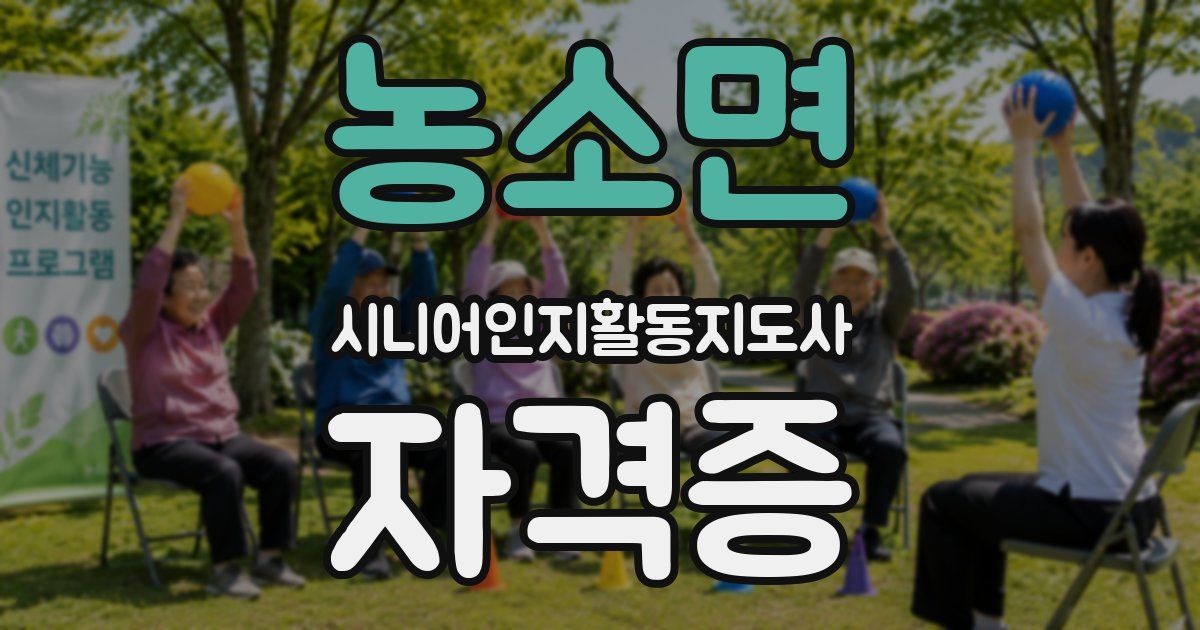 농소면 시니어인지활동지도사 자격증