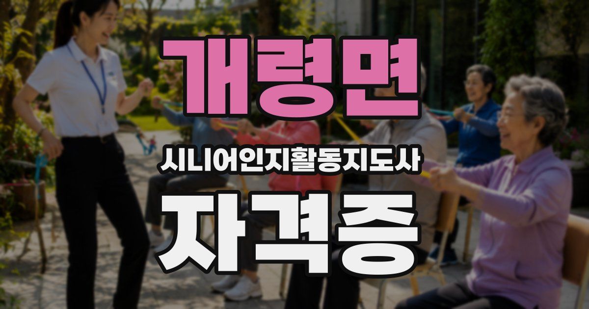 개령면 시니어인지활동지도사 자격증