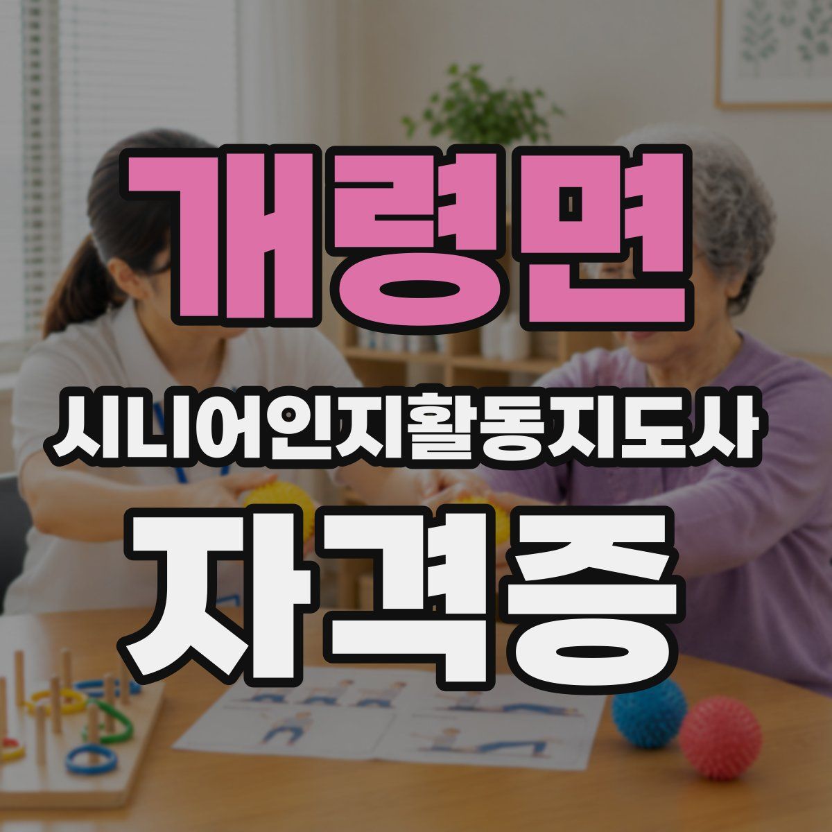 개령면 시니어인지활동지도사 자격증