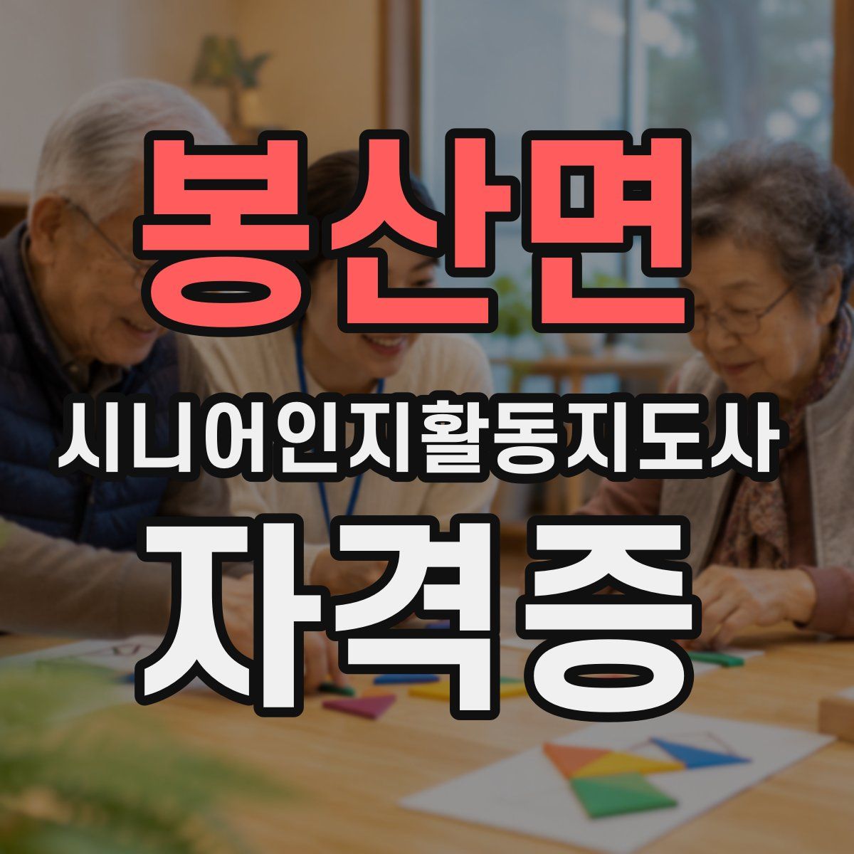 봉산면 시니어인지활동지도사 자격증