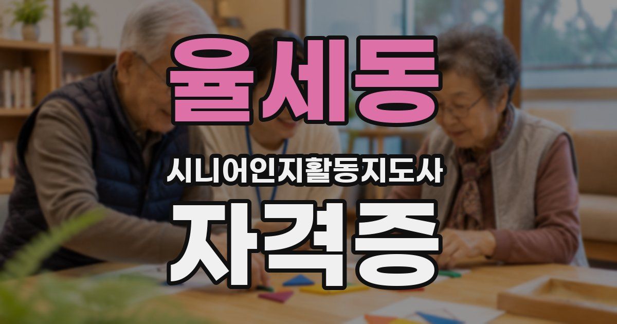 율세동 시니어인지활동지도사 자격증