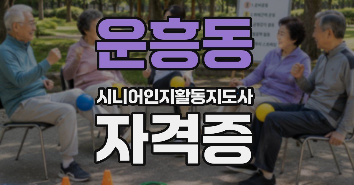 운흥동 시니어인지활동지도사 자격증