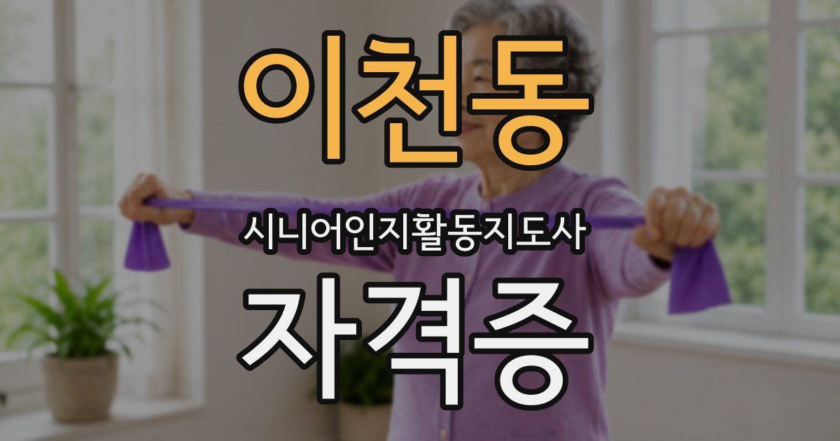 이천동 시니어인지활동지도사 자격증