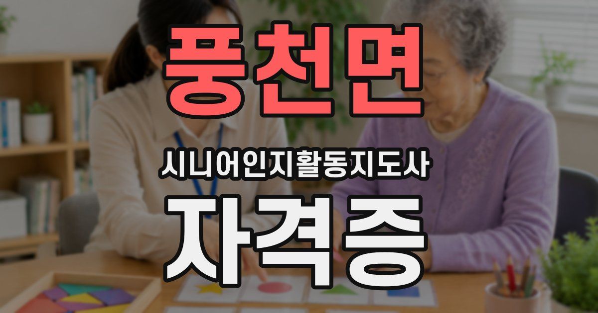 풍천면 시니어인지활동지도사 자격증