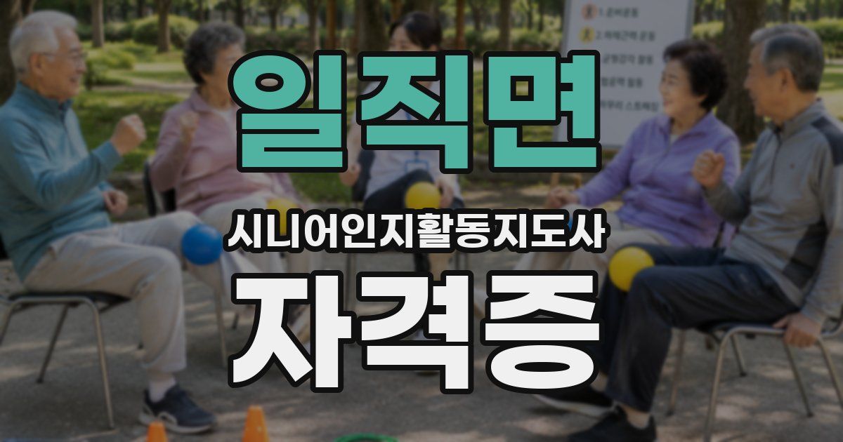 일직면 시니어인지활동지도사 자격증