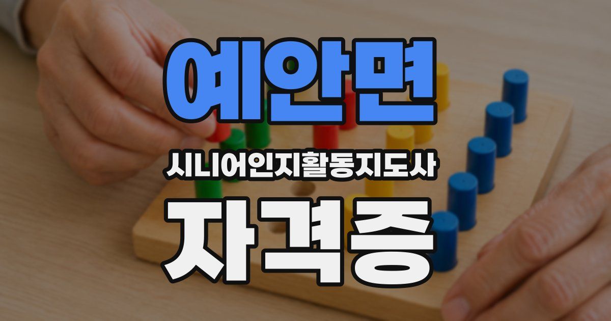 예안면 시니어인지활동지도사 자격증