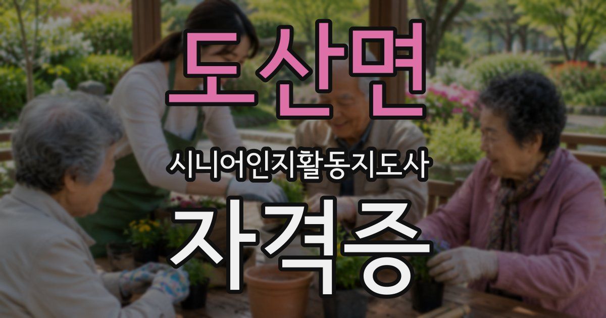 도산면 시니어인지활동지도사 자격증