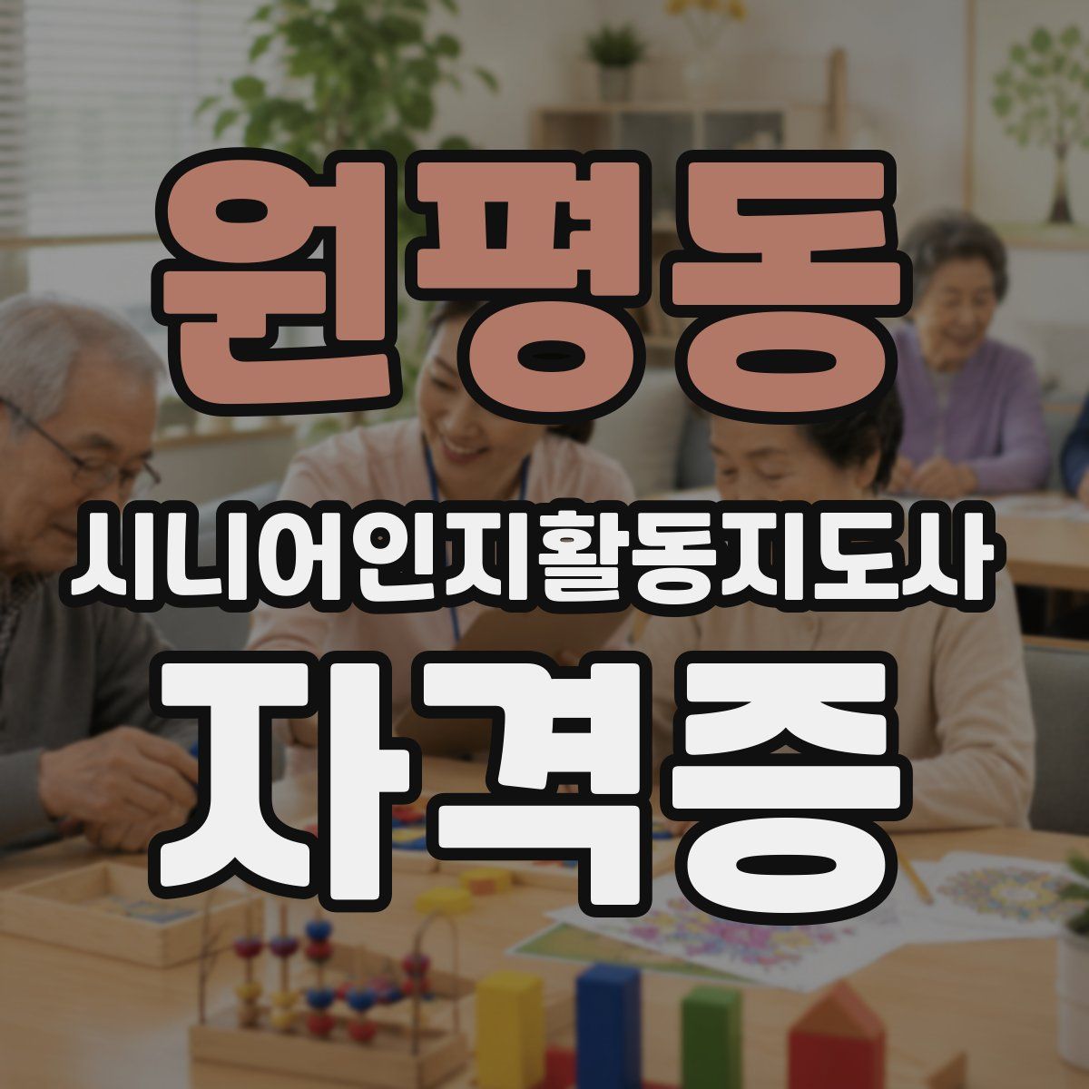 원평동 시니어인지활동지도사 자격증