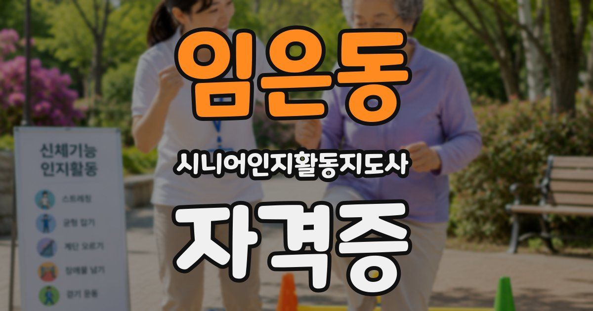 임은동 시니어인지활동지도사 자격증