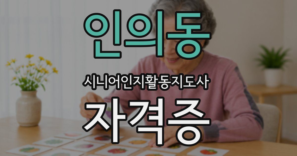 인의동 시니어인지활동지도사 자격증