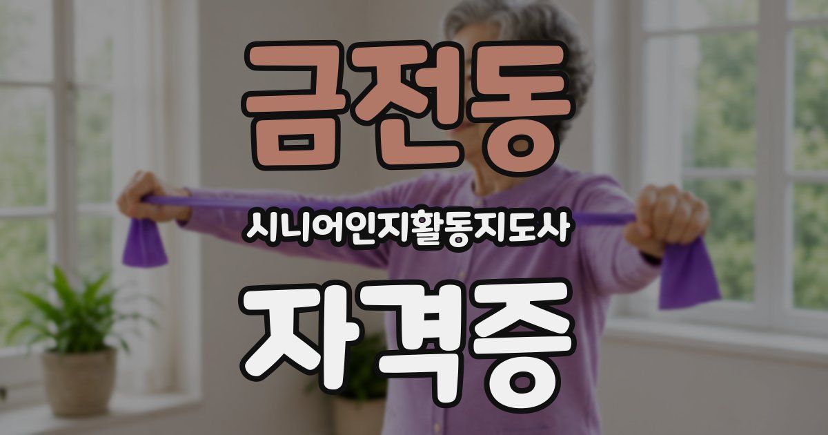 금전동 시니어인지활동지도사 자격증