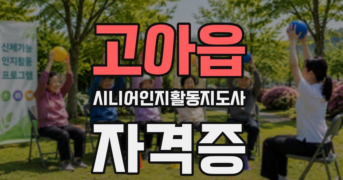 고아읍 시니어인지활동지도사 자격증