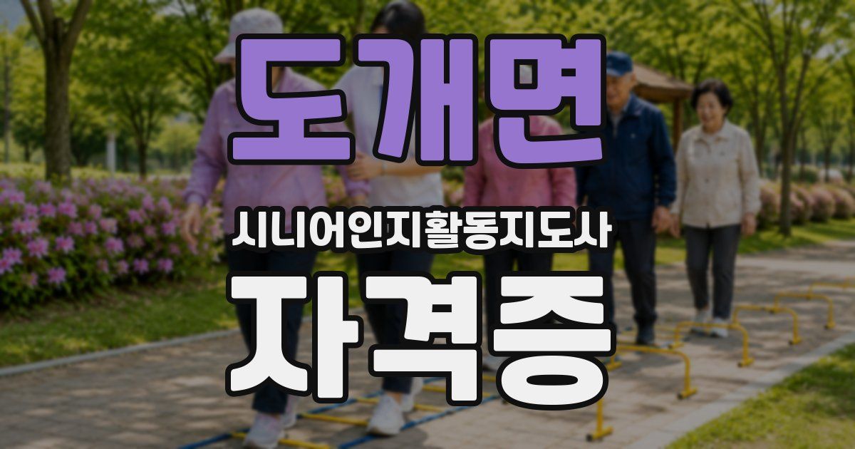 도개면 시니어인지활동지도사 자격증