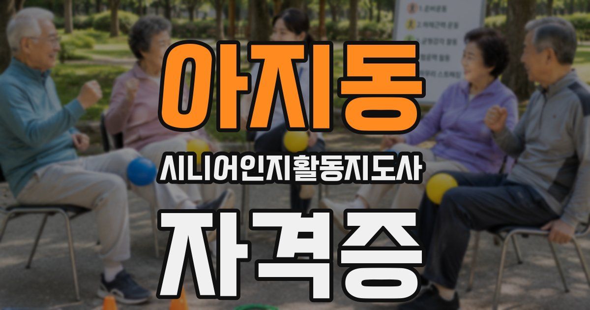 아지동 시니어인지활동지도사 자격증