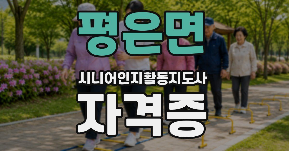 평은면 시니어인지활동지도사 자격증