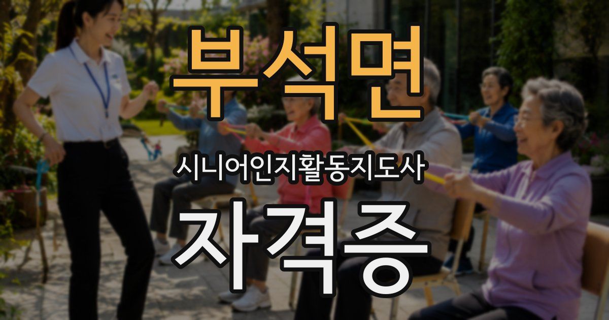 부석면 시니어인지활동지도사 자격증