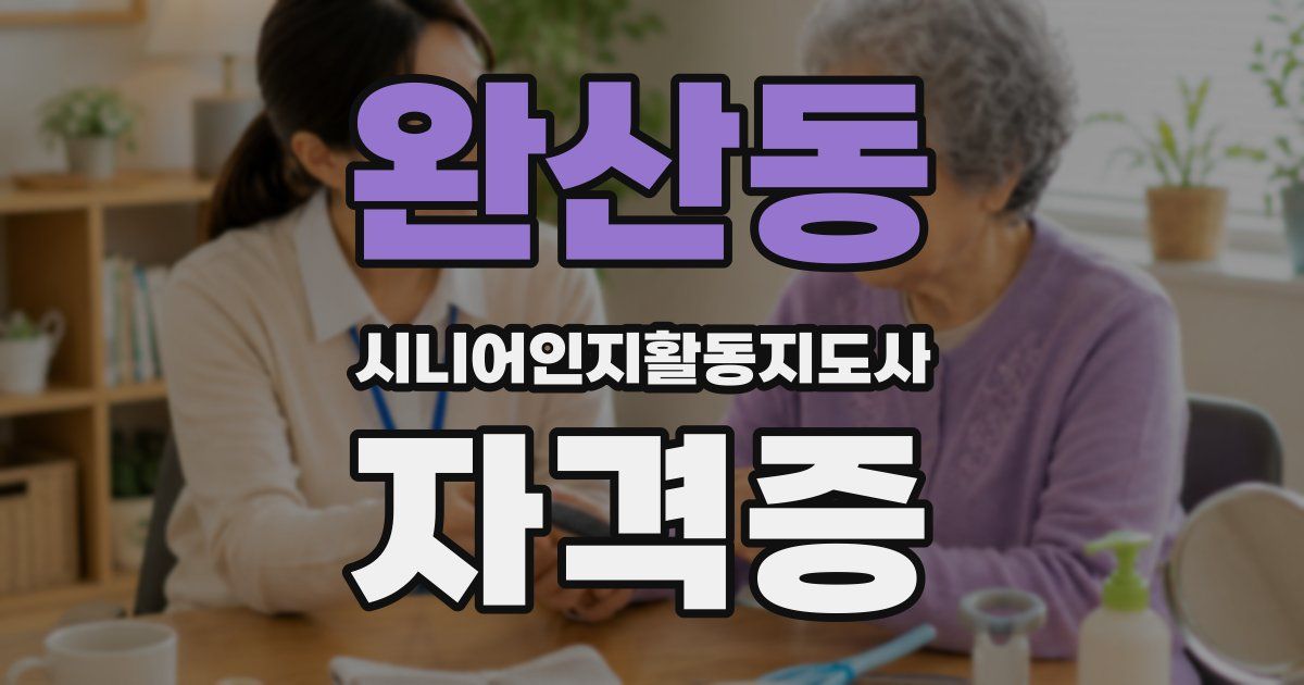완산동 시니어인지활동지도사 자격증