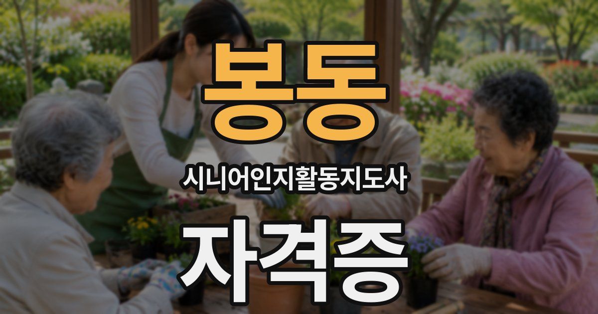 봉동 시니어인지활동지도사 자격증