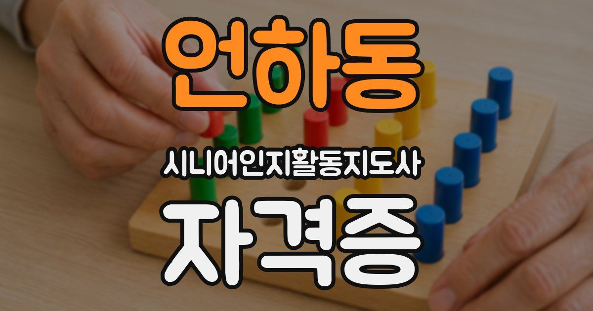 언하동 시니어인지활동지도사 자격증