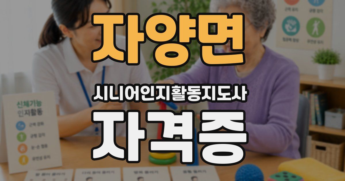 자양면 시니어인지활동지도사 자격증