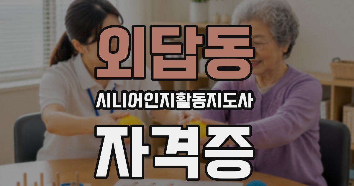 외답동 시니어인지활동지도사 자격증