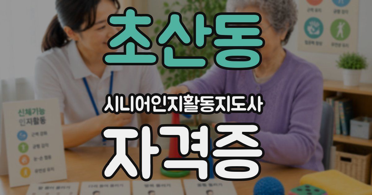 초산동 시니어인지활동지도사 자격증