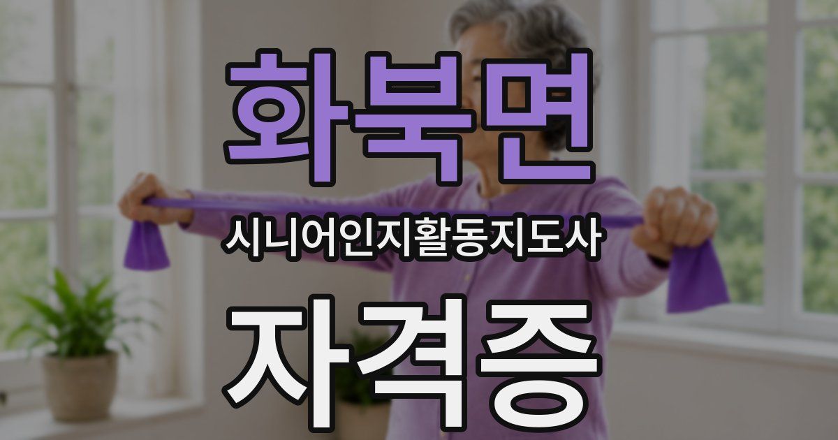화북면 시니어인지활동지도사 자격증