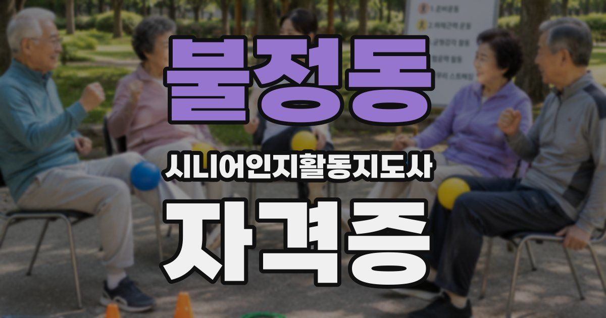 불정동 시니어인지활동지도사 자격증