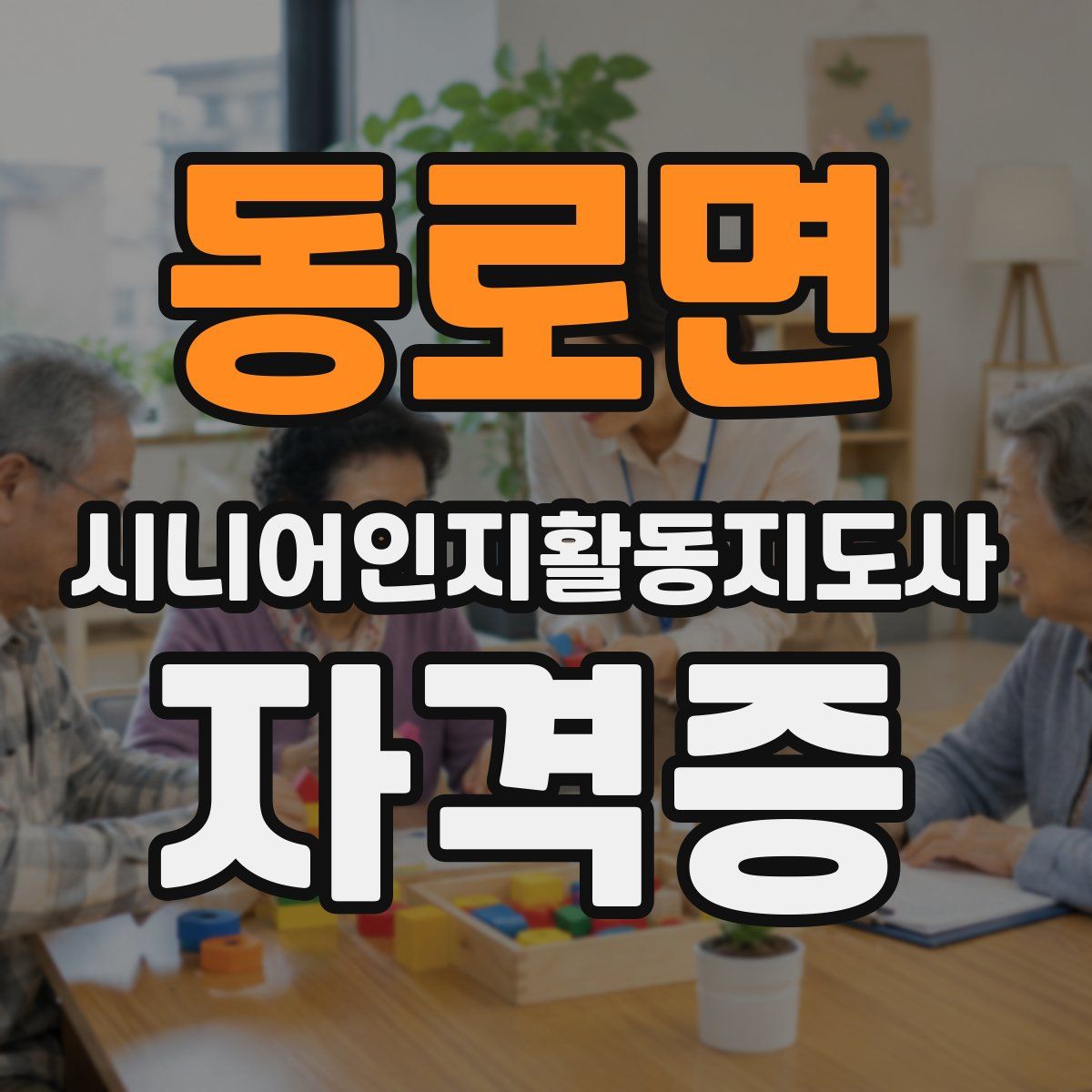 동로면 시니어인지활동지도사 자격증