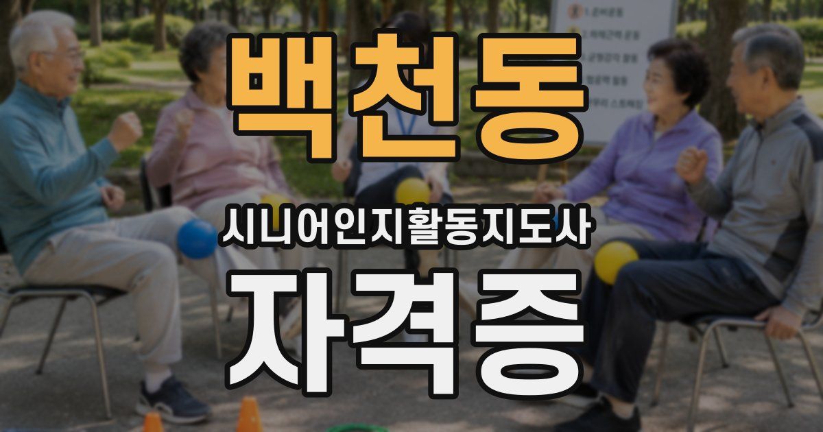 백천동 시니어인지활동지도사 자격증