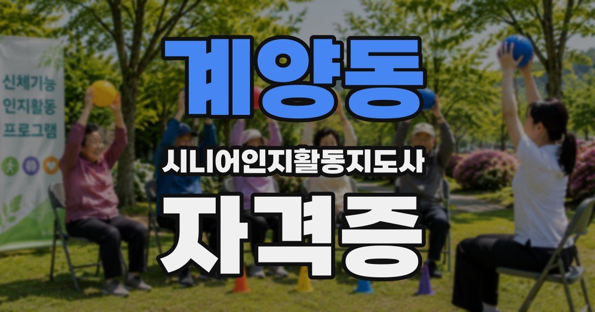 계양동 시니어인지활동지도사 자격증