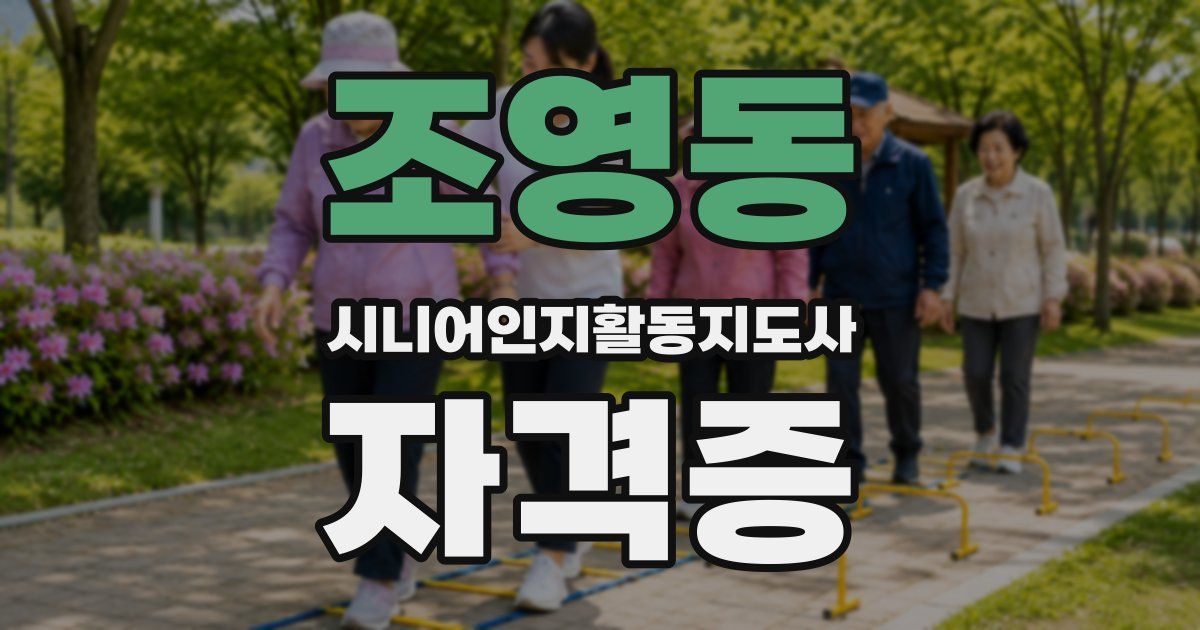 조영동 시니어인지활동지도사 자격증