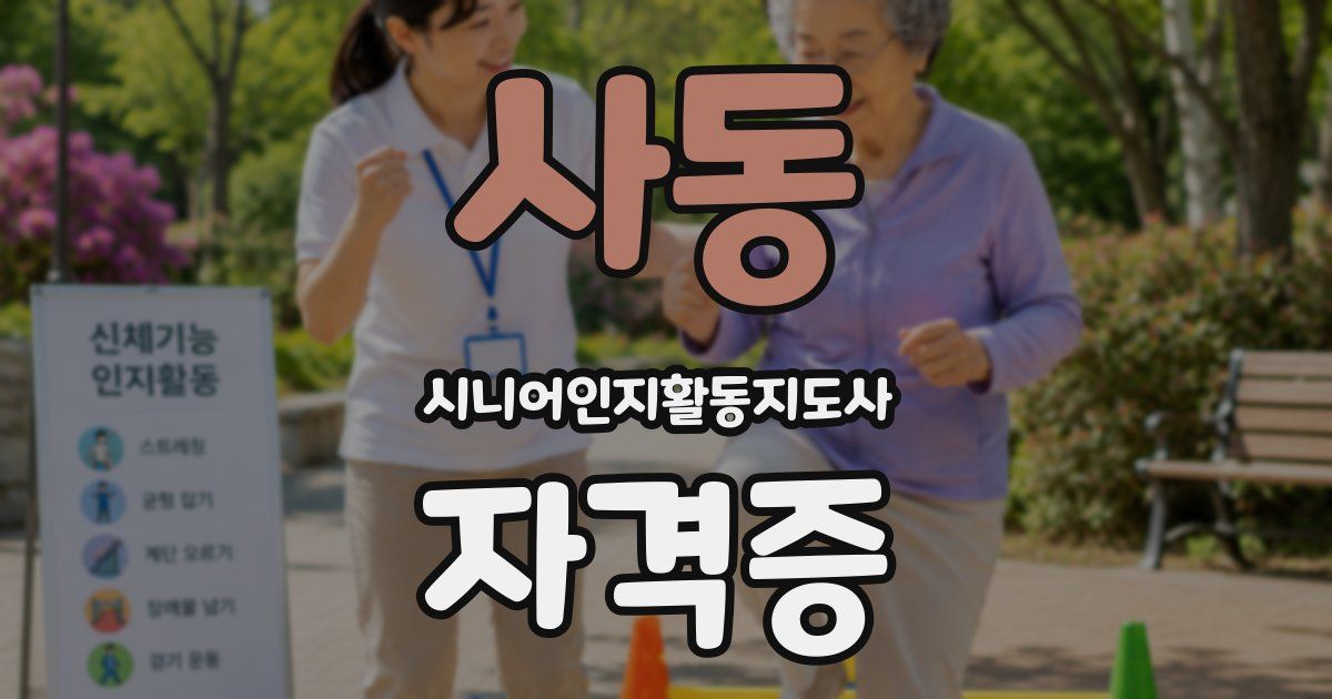 사동 시니어인지활동지도사 자격증