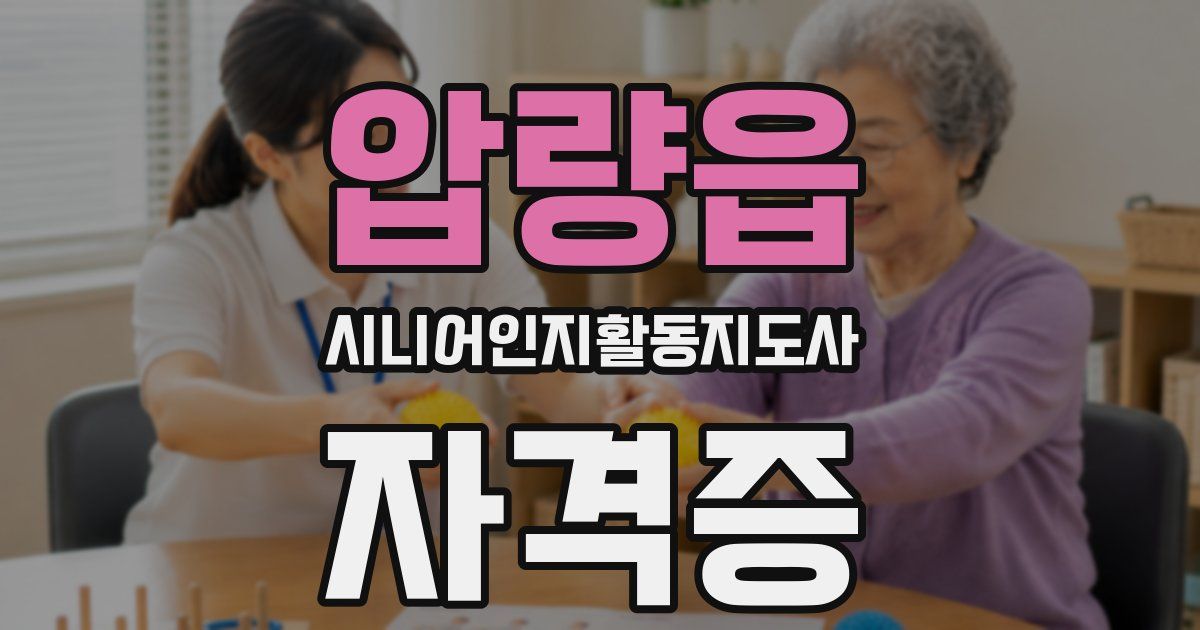 압량읍 시니어인지활동지도사 자격증