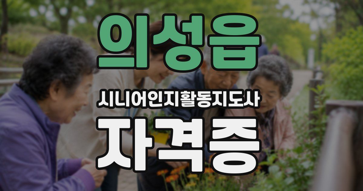 의성읍 시니어인지활동지도사 자격증