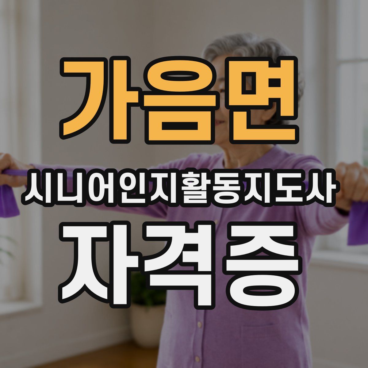 가음면 시니어인지활동지도사 자격증