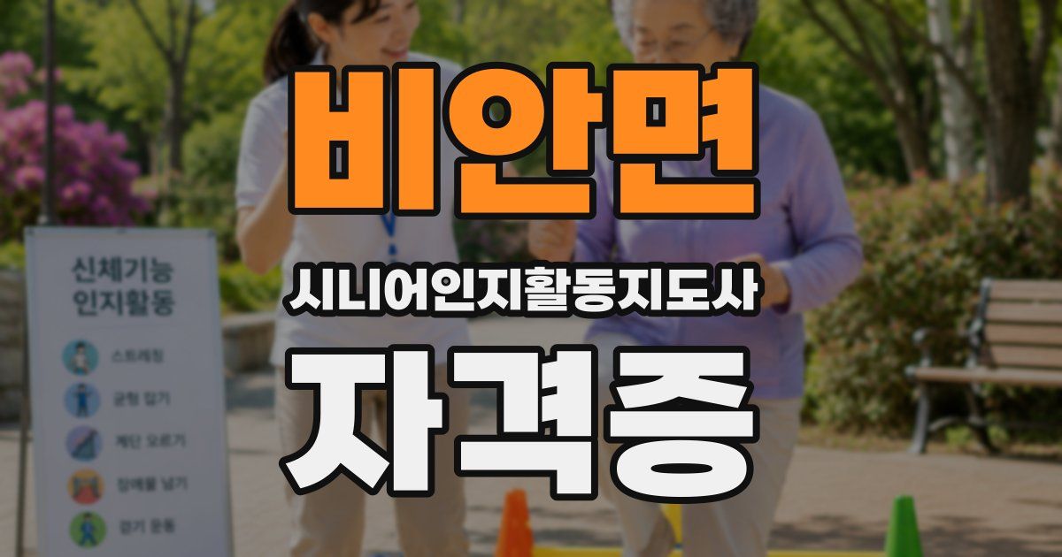 비안면 시니어인지활동지도사 자격증