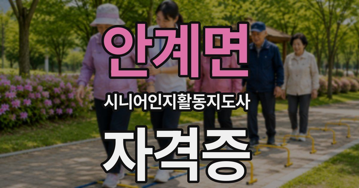 안계면 시니어인지활동지도사 자격증