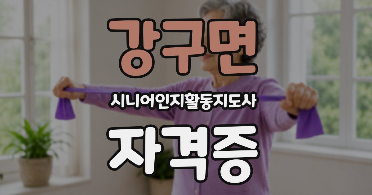 강구면 시니어인지활동지도사 자격증