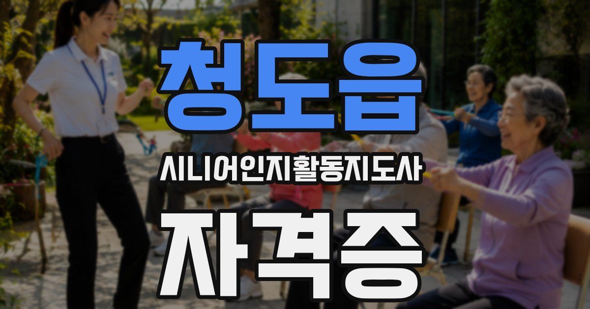 청도읍 시니어인지활동지도사 자격증