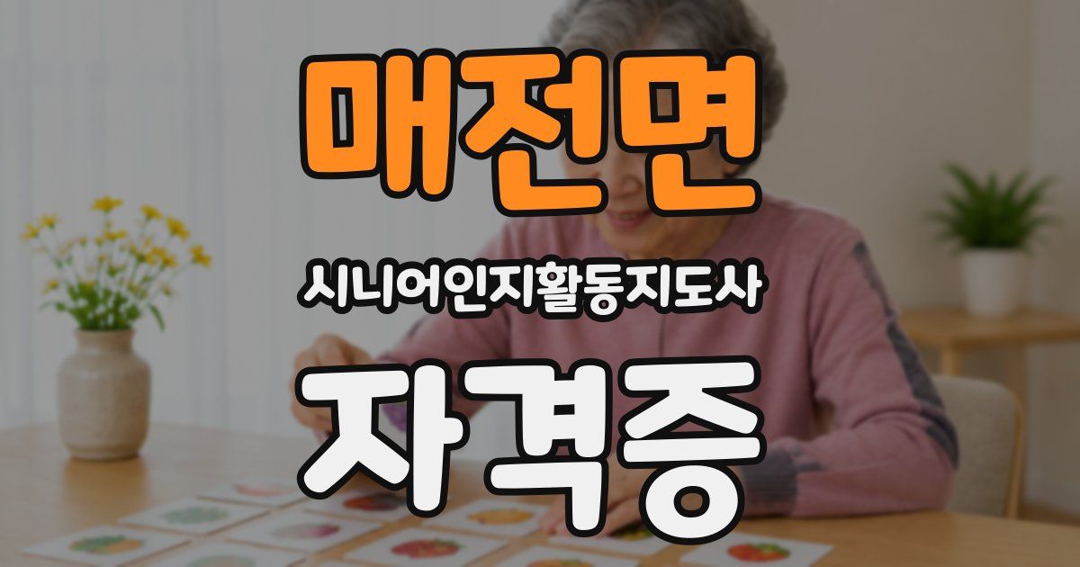 매전면 시니어인지활동지도사 자격증