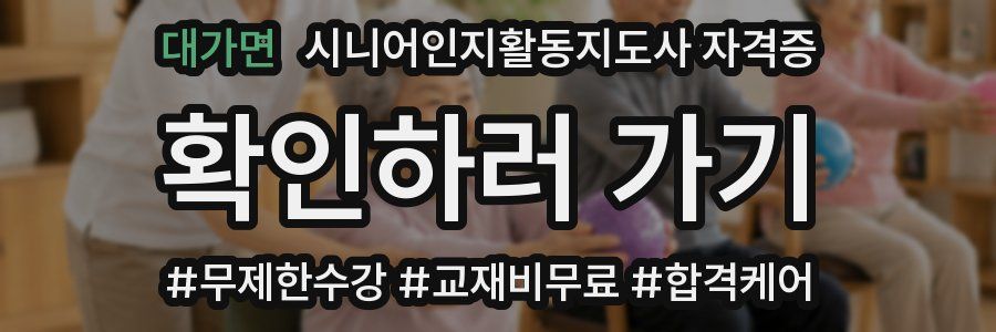 대가면 시니어인지활동지도사 자격증