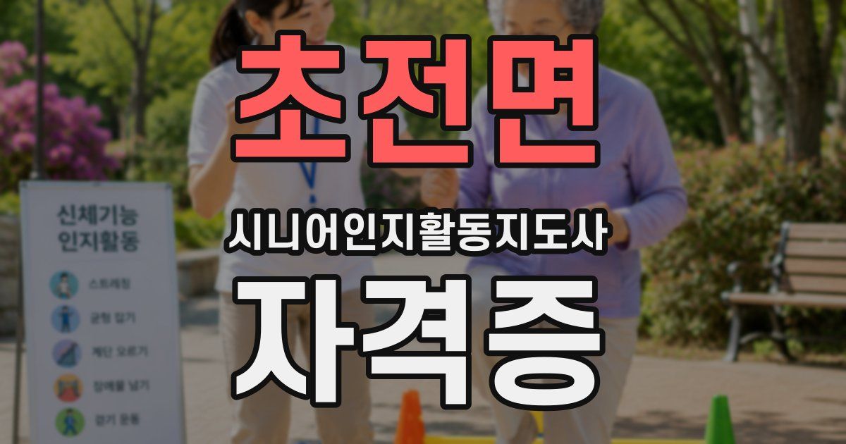 초전면 시니어인지활동지도사 자격증