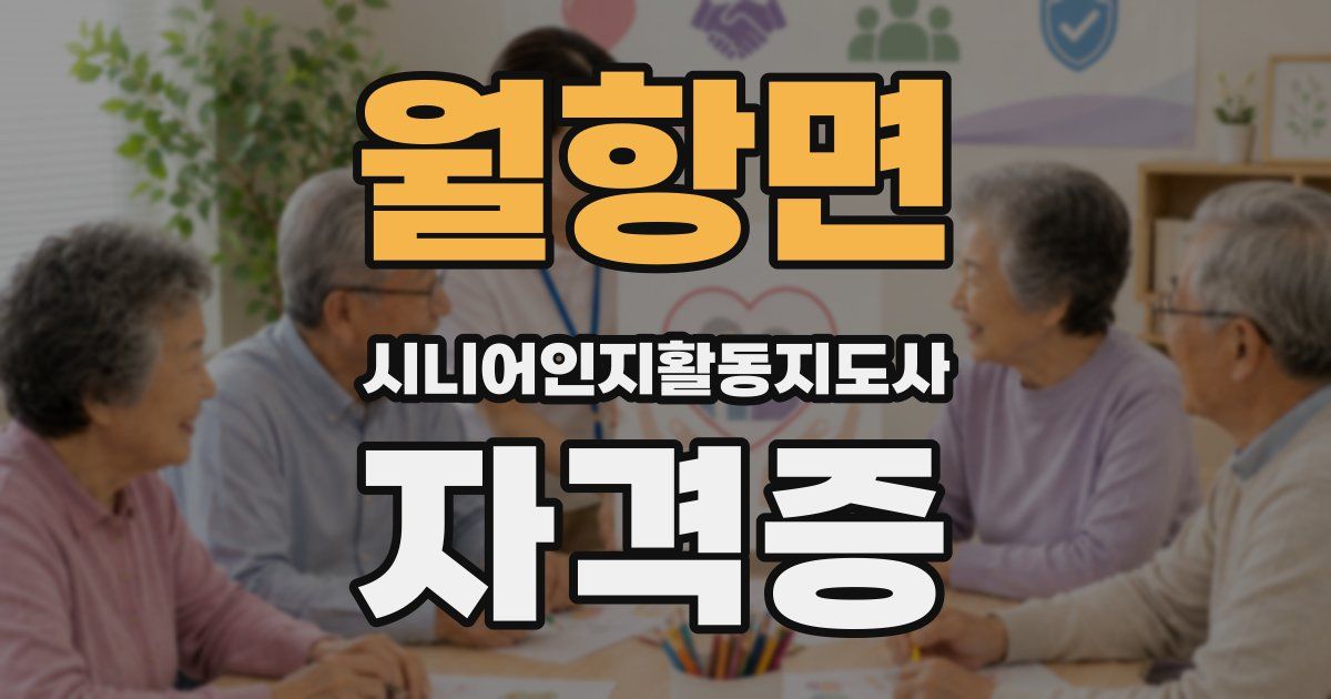월항면 시니어인지활동지도사 자격증
