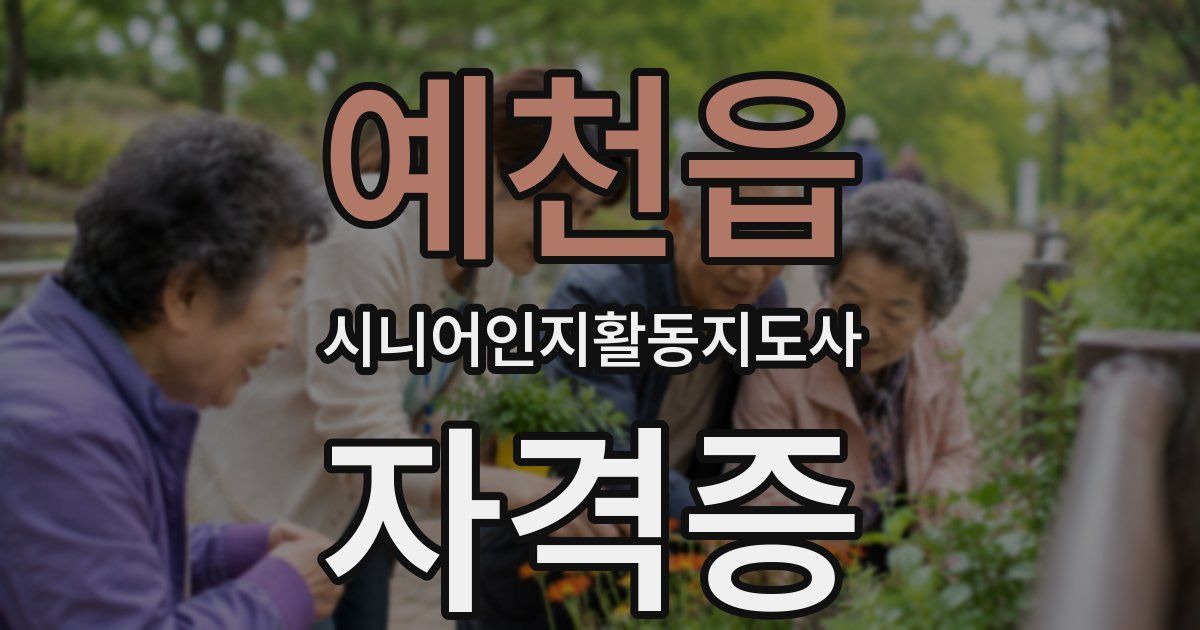 예천읍 시니어인지활동지도사 자격증